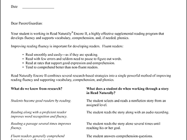 Read Naturally Grade Level Chart