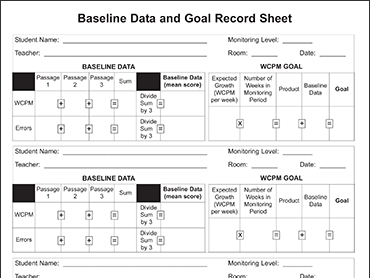 Progress Monitoring Charts For Teachers