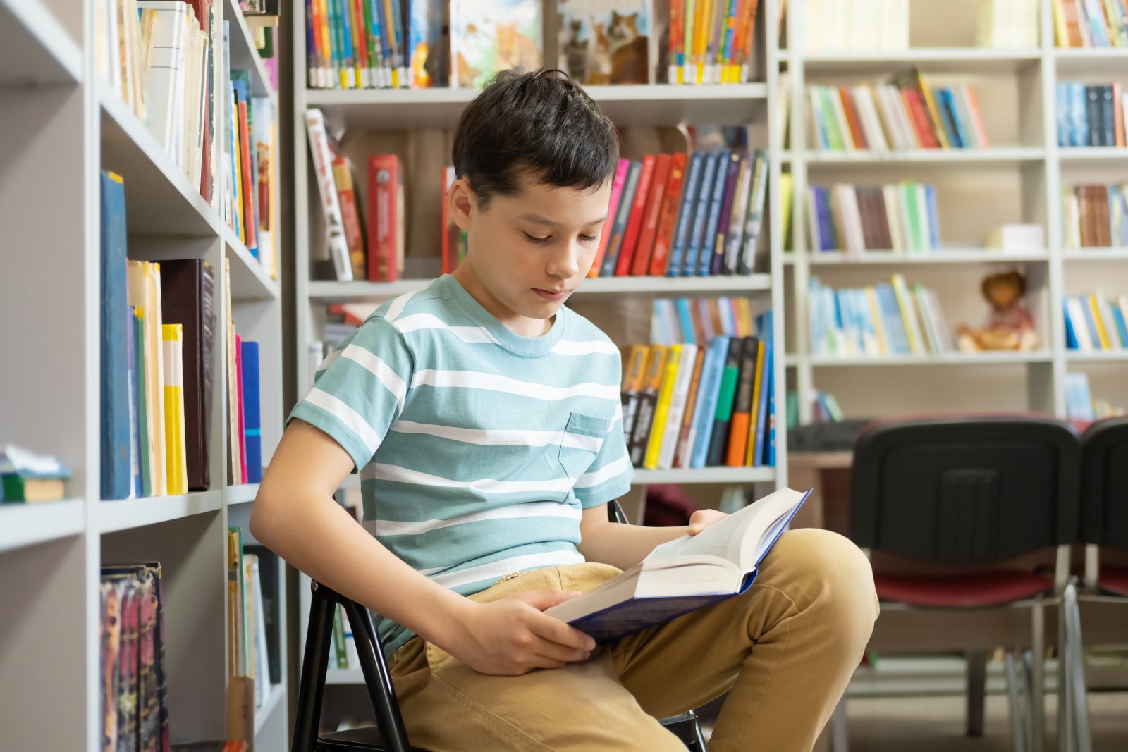 boy reading book