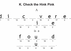K. Check the Hink Pink